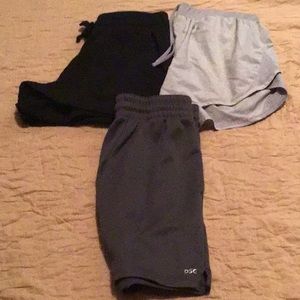 Three pair gym shorts